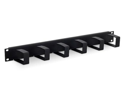 19" 1U panel with 6x cable management