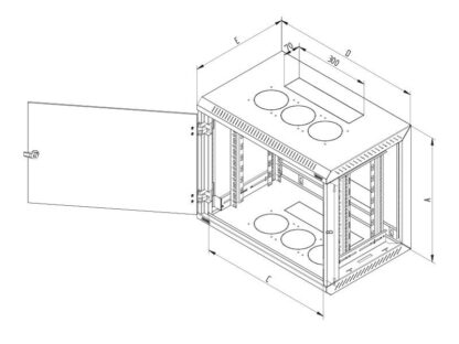 TRITON RACK wall 19" 15U 600X600 Grey - Image 2