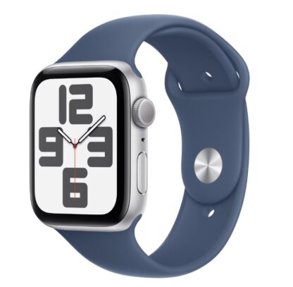 Apple Watch SE GPS 44mm Silver Aluminium Case with Denim Sport Band - M/L - Image 2