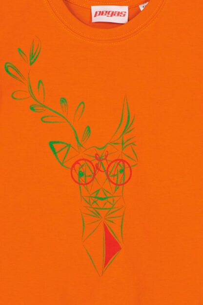 Deer Family T-shirt Kids Orange-4 - Image 3