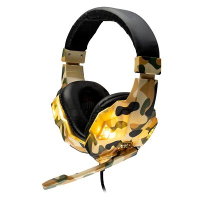 Spacer Gaming headset with microphone, camo, wire