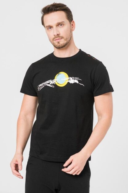 Men's Casual T-Shirt Bicycle Hand Black-S - Image 3