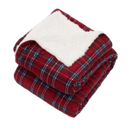 Fur blanket 200x220 cm Checkered - Image 4
