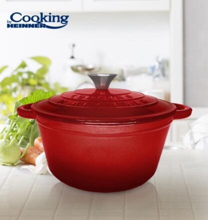ENAMEL CAST IRON SEMI-PAN+LID 24x11.5CM,4L, RED LINE - Image 3