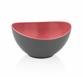 PACKAGE: TWO TWO-TONE OVAL BOWL + SET OF SPOON AND FORK FOR SALAD