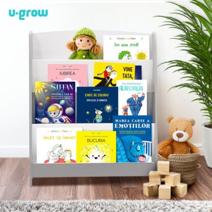 Book storage shelf, gray, U-Grow - Image 2