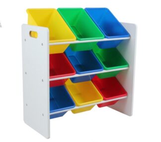 Shelf with 9 multi-colored baskets, U-Grow