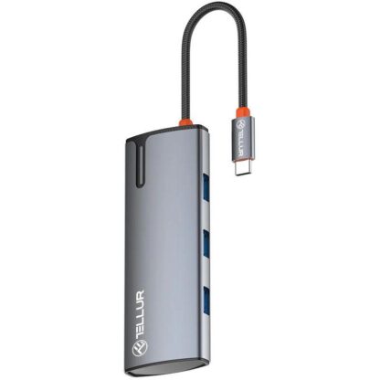 USB-C 3.0 Hub Tellur Basic, 4 port, gray - Image 5