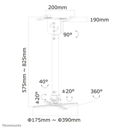 Neomounts Projector Ceiling Mount FullM 58-83cm