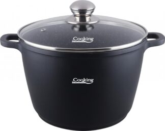 ALUMINUM POT + CAP, 28X20CM, 10 L, DARK LINE