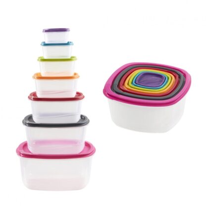 SET OF 7 SQUARE FOOD CASSEROLES WITH LIDS - Image 3