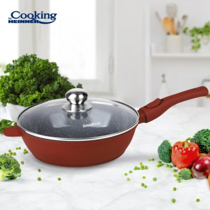 Aluminum deep frying pan + Lid 26x7CM, CALABRIA - Image 4