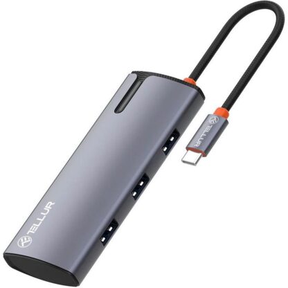 USB-C 3.0 Hub Tellur Basic, 4 port, gray - Image 3
