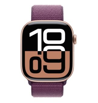 Apple Watch Series 10 GPS + Cellular 46mm Rose Gold Aluminium Case with Plum Sport Loop