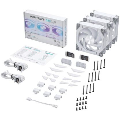 PHANTEKS D30 PWM Rg Afw D-RGB 3x 120mm White - Image 10