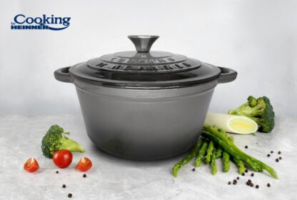ENAMELED CAST IRON SAUCEPAN 22X9.5CM,2.9L,MARBLE GREY - Image 5