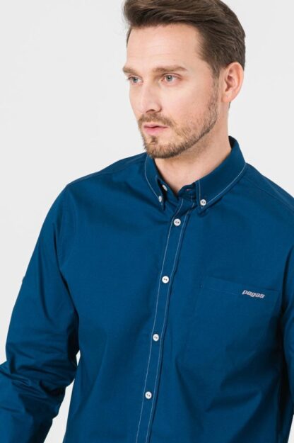 MEN'S CASUAL SHIRT LIGHT NAVY S - Image 4