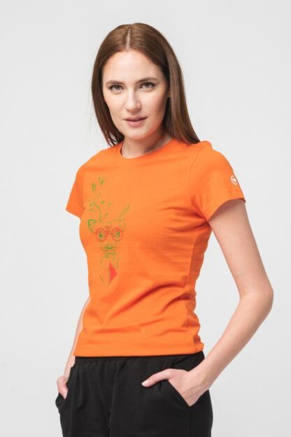 Orange-Xl Women's Deer Family T-Shirt - Image 2