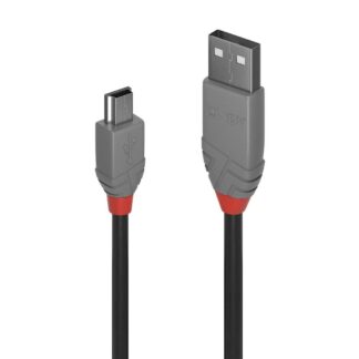 Lindy 2m USB 2.0 Type A to Mini-B Cable, Anthra Line