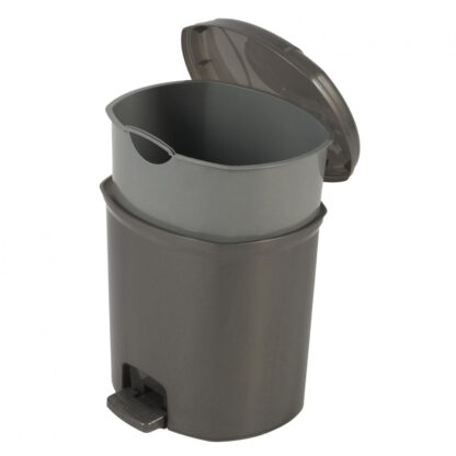 Trash can with pedal 25L, gray, 30X19.5X40 cm