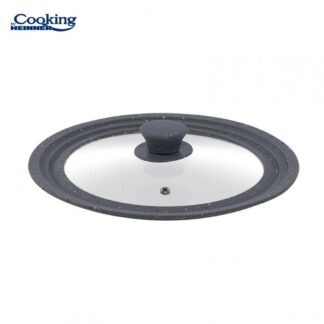 GLASS LID WITH ADJUSTABLE SILICONE EDGE ON 3 SIZES, 22/24/26 cm