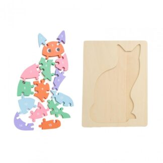 WOODEN CAT PUZZLE, 16 PIECES