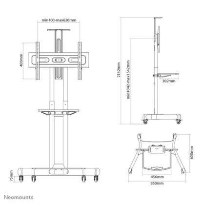 Neomounts Select TV Mobile Floor Stand 32"-75" - Image 2