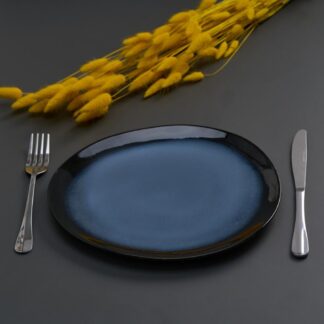 SET OF 4 OVAL CERAMIC PLATES 21 CM, SERENITY