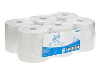 Self-Cut Towel Roll, Kimberly Clark, Scott Control, 1 Layer, White, 300 Meters, 6 Rolls / Set