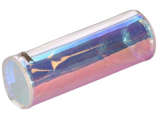 Cylindrical Pencil box d 7 x 22 cm Holographic