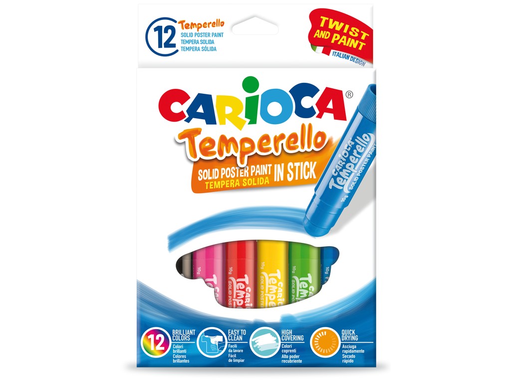Solid stick tempera Carioca Temperello 12 / set - EU Supplies
