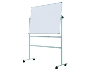 Horizontal pivoting magnetic ceramic whiteboard with aluminium frame 120 x 90 cm