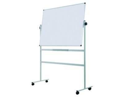 Horizontal pivoting magnetic ceramic whiteboard with aluminium frame 120 x 90 cm