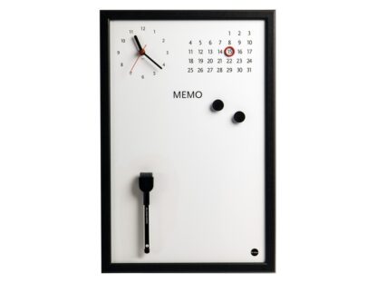 Magnetic Clock "Memo", Grey Frame, 45x30cm